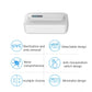 White sterilization box with top control display and feature icons