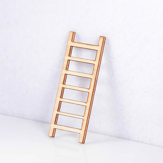 Small wooden ladder decoration with evenly spaced step rungs