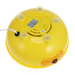 Mini electric cotton candy machine underside, yellow base with vented grill and feet