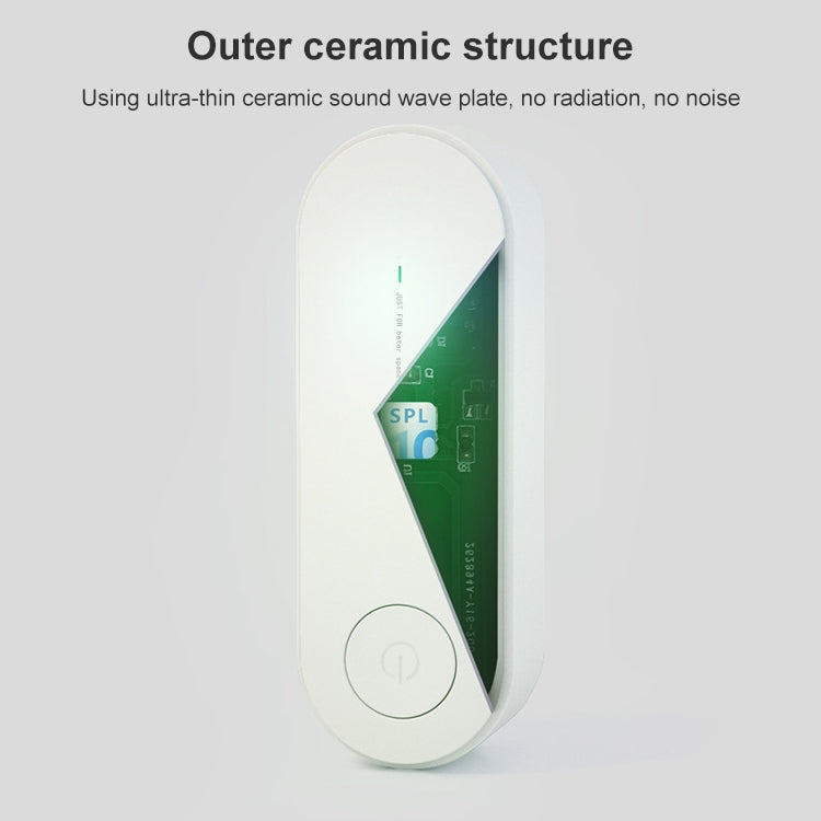 Ultrasonic mosquito repellent device with ceramic sound plate cutaway design