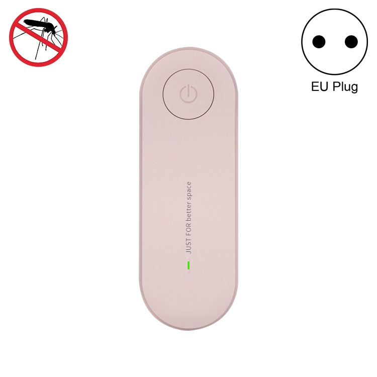 Pink ultrasonic mosquito repellent electronic device with power button, EU plug