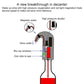 Intelligent wine decanter with red liquid inside and outlet spout on device