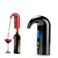 Red and black wine decanter pumps with curved spouts and indicator lights