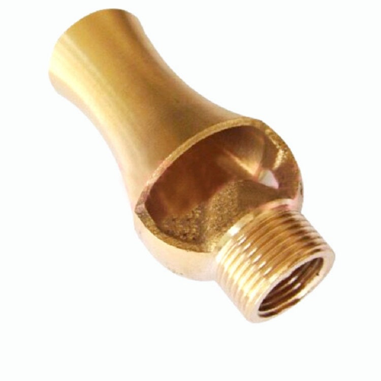 Brass fountain nozzle with internal opening and threaded inlet