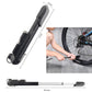 Black mini portable bicycle pump with extendable hose and handle