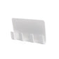 White adhesive phone charging holder rack with four vertical cable slots