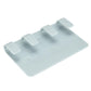 Light blue adhesive phone charging holder with raised slots and cable channel