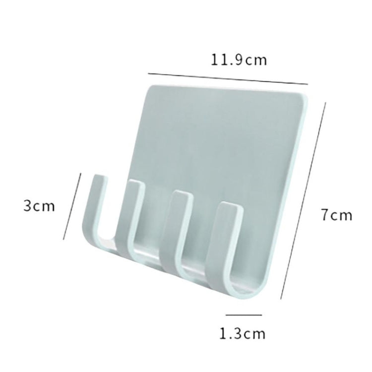 Mint green phone charging holder with adhesive backing and four front cable slots