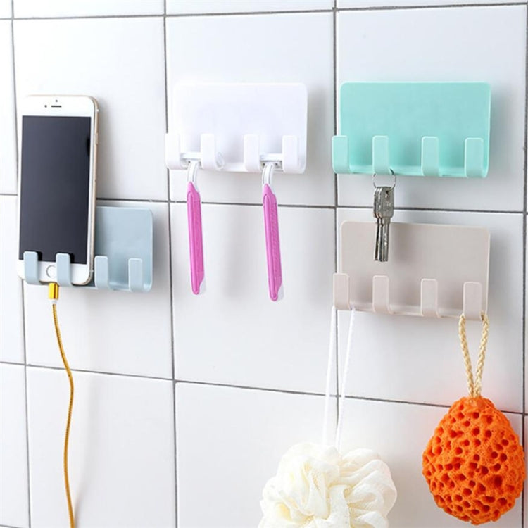 Wall-mounted charging holder organizer with phone stand and mint hooks for accessories