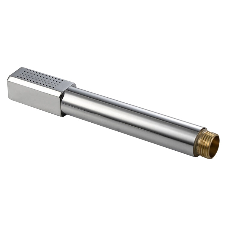 Chrome handheld shower head with side mounting and brass threaded inlet
