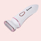 Waterproof electric epilator, angled white handle with SHINON logo and metal shaving head