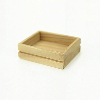Large mini wooden open-top box, natural light wood tray