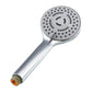 Round handheld shower head with spray nozzles and hose connection