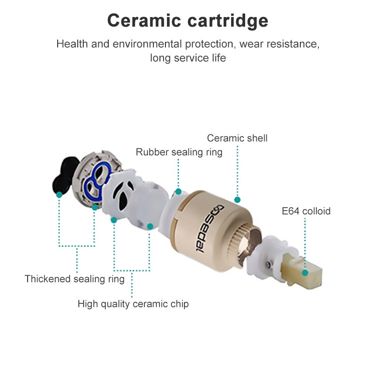 Ceramic cartridge internal valve assembly for shower mixer
