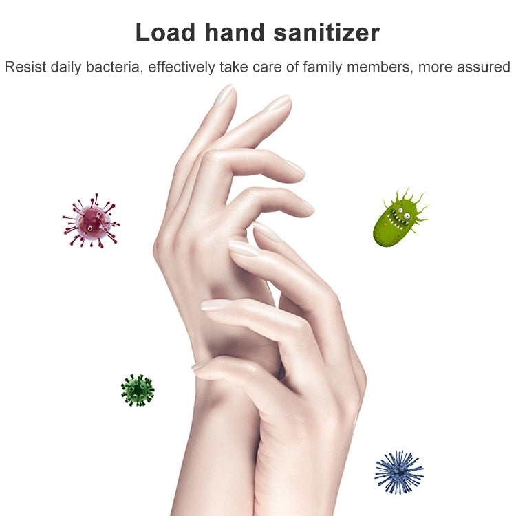 Touchless hand sanitizing system with sanitizer flow near clean hands