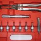 Valve stem seal pliers with knurled handle, sleeve tools, and seal caps set