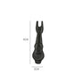 Black guitar string puller tool with size measurements