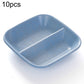 Blue wheat-straw 2-in-1 seasoning dish with a built-in divider tray