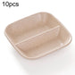 Beige wheat-straw 2-in-1 seasoning dish with a built-in divider tray