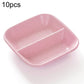 Pink wheat-straw 2-in-1 seasoning dish with a built-in divider tray