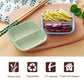 Green wheat-straw 2-in-1 seasoning dish with a long built-in divider