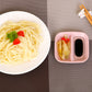 Pink wheat-straw 2-in-1 seasoning dish with two food compartments