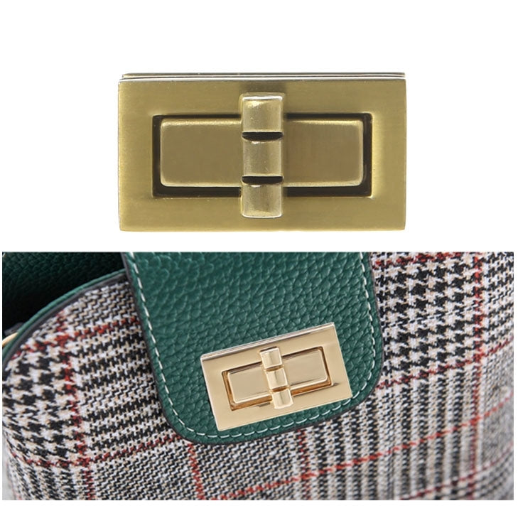 Gilt metal handbag lock clasp with rectangular plates and central latch