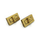 Gilt metal handbag lock clasp set of two with rectangular frames