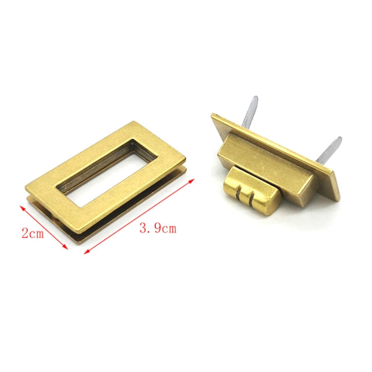 Gilt metal lock clasp frame and prong pins with bar latch