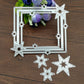 Silver star border die-cut frame with separate star pieces, cardmaking accessory