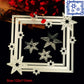 Silver star border die-cut frame with pentagram-style star cutouts for scrapbooking