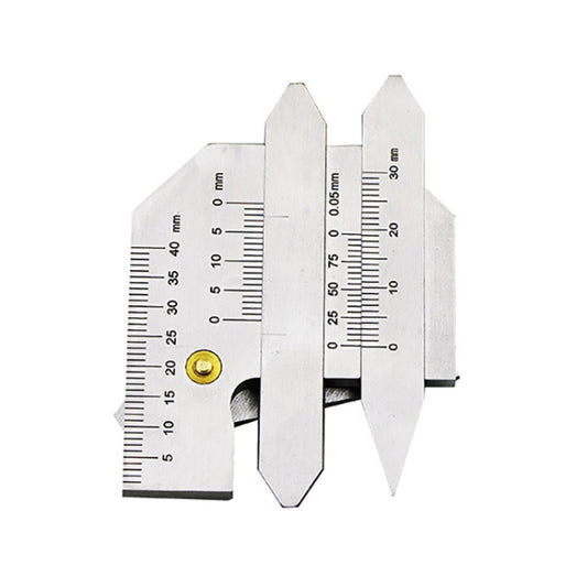Stainless steel welding inspection gauge ruler with multiple measuring scales and V tips