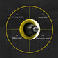 Yellow rivet head accessory with black metal bit, close-up detail