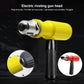 Yellow electric rivet gun head accessory with metal nose cone and black handle