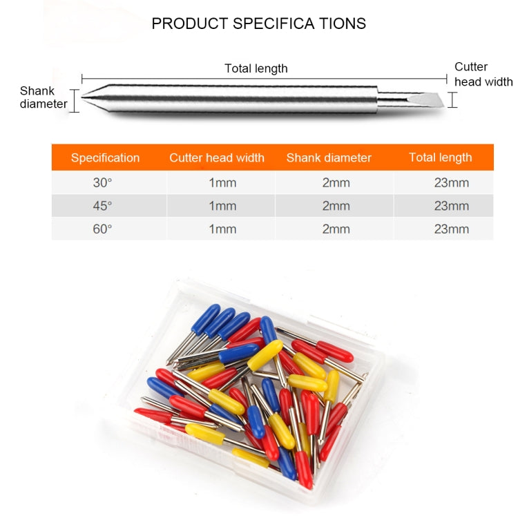 Carving tool set in clear plastic box, mixed metal bits with colored handle sleeves