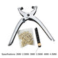 Eyelet compression tool with black dies and brass grommets in pouch
