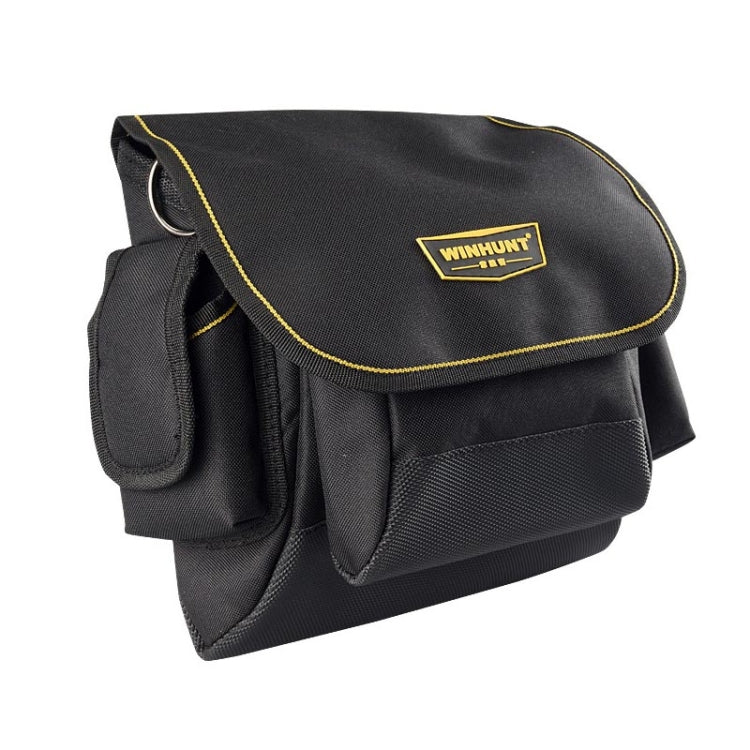 WINHUNT black canvas tool bag with curved flap and side handle tabs