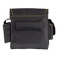 WINHUNT black canvas tool bag with rear pocket panel and yellow trim stitching