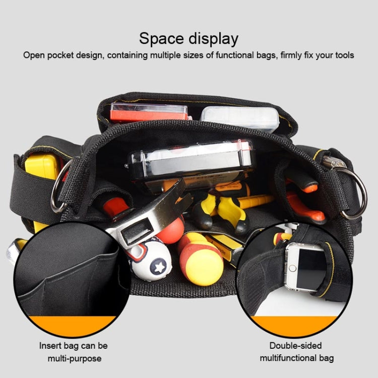 WINHUNT tool bag with open compartments and elastic tool pocket storage