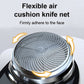 Foil shaver head with flexible air cushion knife net, close-up view.