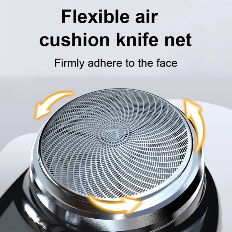 Foil shaver head with flexible air cushion knife net, close-up view.