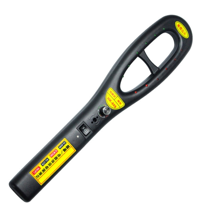 Handheld wireless signal detector with handle handgrip and circular control window