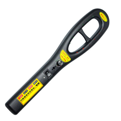 Handheld wireless signal detector with handle handgrip and circular control window