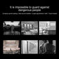 Warning collage with multiple venue scenes and “dangerous people” message