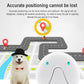 White GPS pet locator dome shown on a pet tracking scene