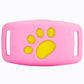 Pink pet GPS tracker strap with yellow paw print
