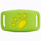 Green pet GPS tracker strap with yellow paw print