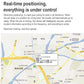 Real-time pet GPS tracking map shown on a phone screen