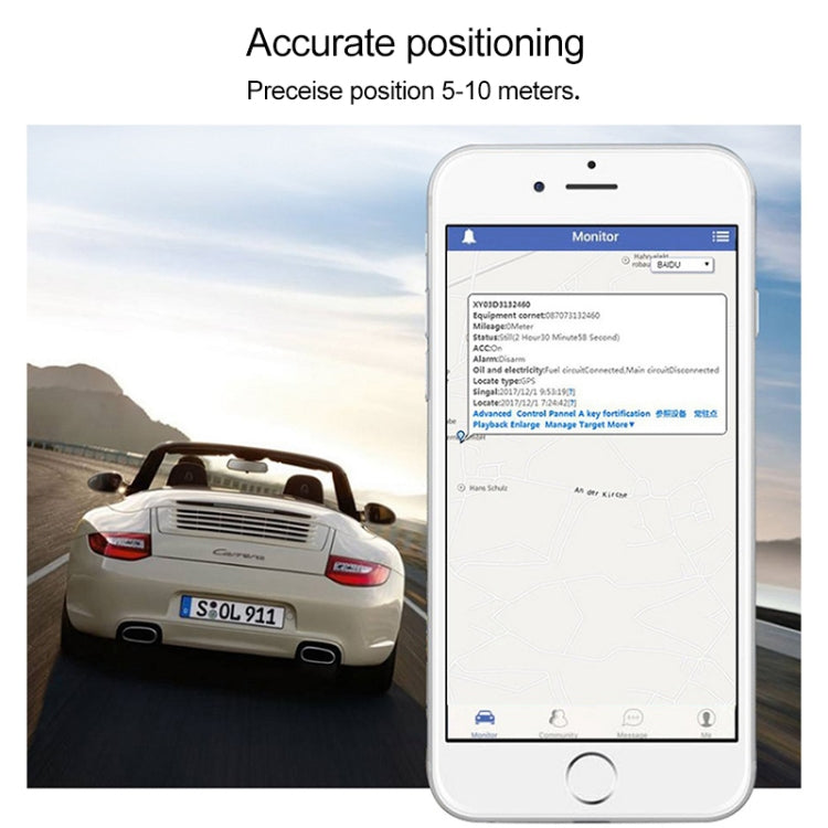 Smartphone displaying GPS vehicle monitoring screen