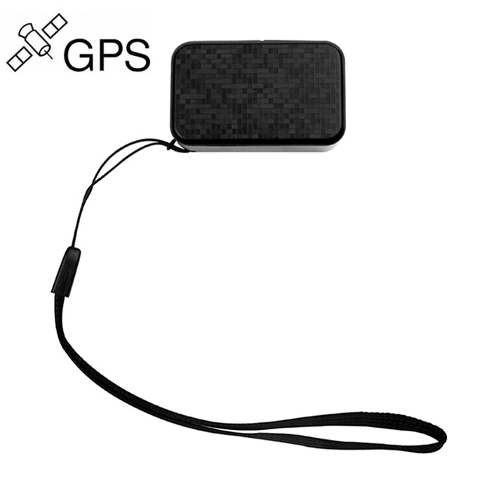 Black GPS location tracker with wrist strap cord